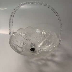 Vintage Mikasa Clear Crystal Decorative Christmas Bowl made in Germany pre-owned